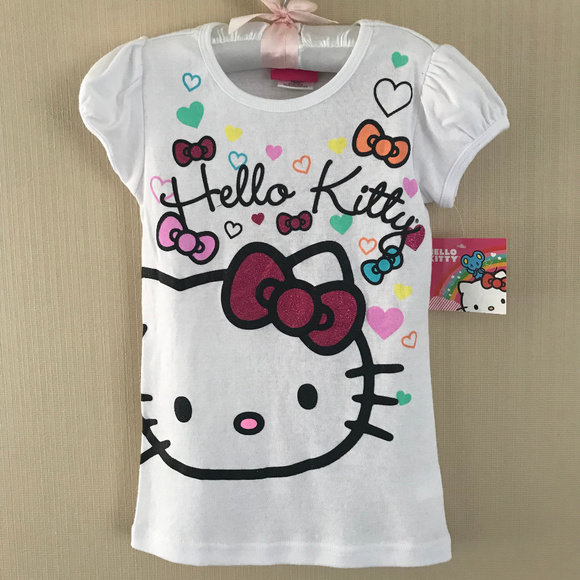 Sanrio Shirts Tops Hello Kitty Size 5 Short Sleeve Tee Girls White Poshmark